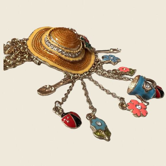 Garden Hat Pendant Necklace • Enamel Charms - Picture 5 of 9